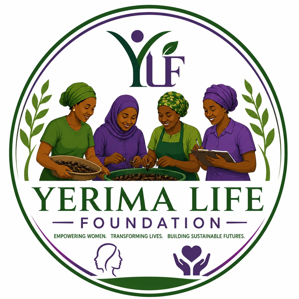 Volunteers helping the community with smiles